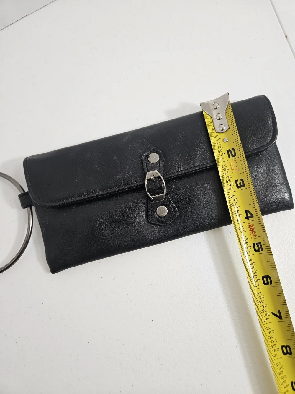 Victoria's Secret Black Wristlet Wallet Clutch Silver Ring Vintage Y2K